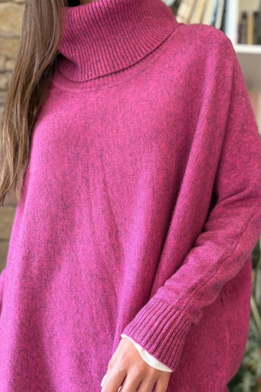 Beyond Terry Oversized Cowl Knit Raspberry Marl
